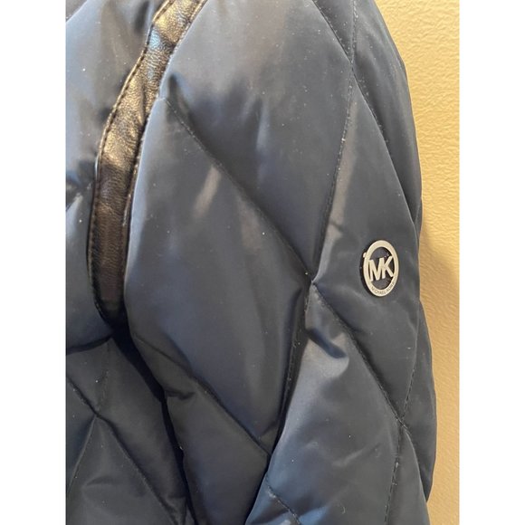 Michael Kors Womens Jacket Goose Down Insulated Quilted Full Zip Up Blue Size XS - Picture 5 of 11